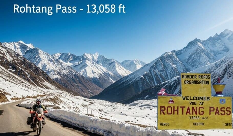 Chandigarh to Manali taxi service Rohtang Pass snow mountains